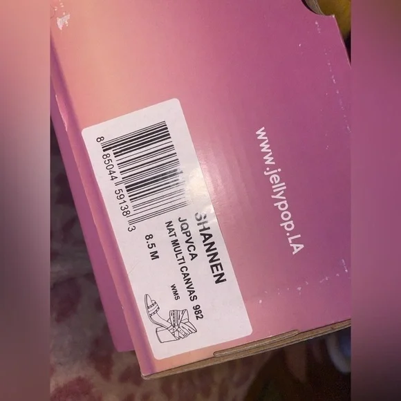 Jellypop Jelly Pop Open Toe Block Heel Sandal leather canvas shannen NEW - Picture 15 of 16